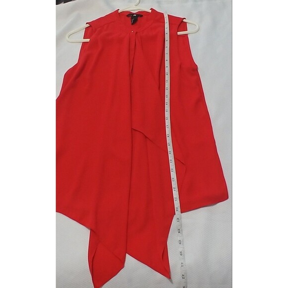 H&M Blouse for Women Size 8 Red Color Hidden Buttons Sleeveless - Picture 7 of 12